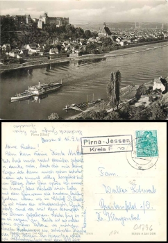 01796 Prina-Jessen country postmark on postcard Pirna o 16.9.1961