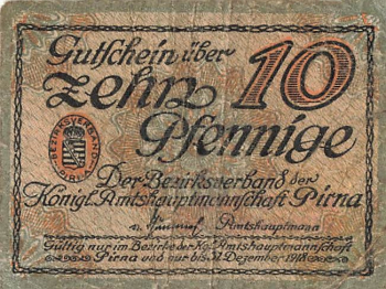 Pirna Sachsen 10 Pfennig Notgeld 1919