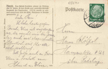 Plauen Vogtland – The Malzhaus – Artist's card by Hans Holzmüller, c. 1937