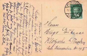 Plauen Vogtland Postplatz mit Kaffee Trömel und Warenhaus Tietz o 1928