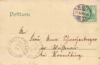 Plauen Vogtland von der Thiergartner Strasse o 1904