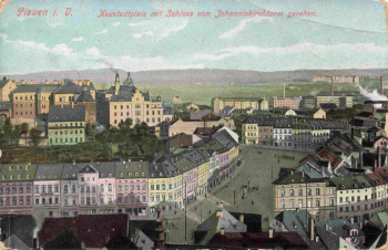 Plauen Vogtland Neustadtplatz von der Johanniskirche * um 1910