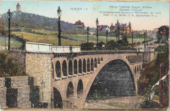 Plauen Vogtland König Friedrich August Brücke o 1909