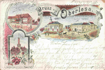 Oberlosa Plauen Vogtland Gasthof Gruss aus ... Litho o 1901