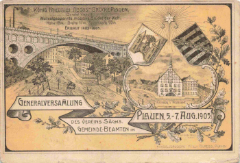 Plauen Vogtland Generalversammlung des Vereins Sächs. Gemeinde Beamten o 1905