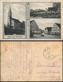 Pleinfeld Jugendstilkarte o 19.9.1922