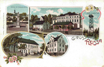 09246 Pleissa Limbach-Oberfrohna Gasthaus zum goldenen Stern Litho o um 1905