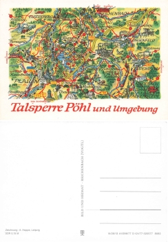 Alfred Hoppe 8082 Talsperre Pöhl und Umgebung Künstlerkarte *ca. 1977