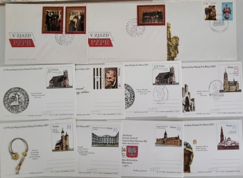 Poland 11 postal stationery and first day covers FDC