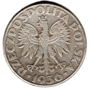 Polen 2 Zlote 1936 15 Jahre Hafen von Gdynia