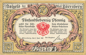 Noerenberg Pomerania emergency banknote Ińsko 1920