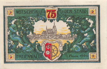 Freiwalde Pomerania emergency banknote Chociwel 1920