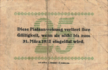 Swinoujscie Pomerania emergency bank note Świnoujście 1920