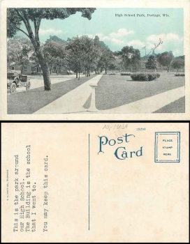 Portage Wisconsin High School Park, gebr. ca. 1910