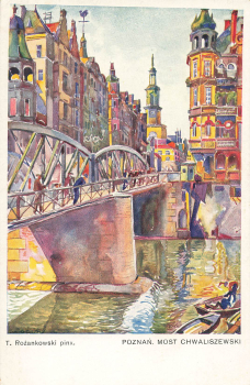 Poznan Most Chwaliszewski artist card Rozankowski * around 1920