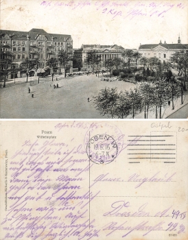 Posen Wilhelmsplatz Poznan Field Post 1916