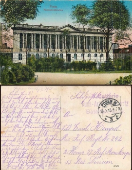 Posen Raczinski Library Field Post 3rd Battery Foot Artillery Replacement Battalion No. 19 o 13.9.1915