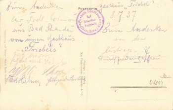 01814 Postelwitz Bad Schandau Friebels Gasthaus gebraucht 1937