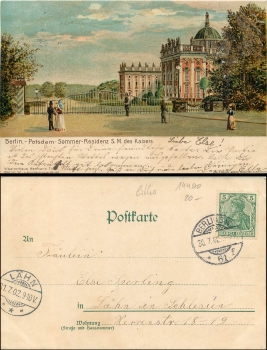 Potsdam Sommer Residenz Litho Waarenhaus Hermann Tietz o 30.7.02