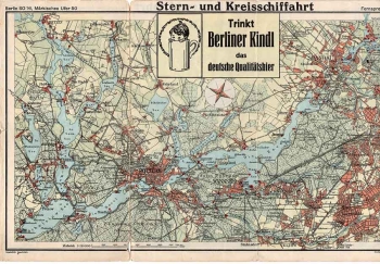 Havel star and district shipping map 20.5 x 49.5 cm around 1940
