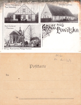 Powitzko Schlesien Postamt Gasthaus Powidzko * um 1900