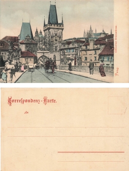 Prague Lesser Town bridge towers * around 1900