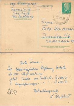 19357 Premslin Landpoststempel auf Ganzsache Ulbricht o 5.11.1963