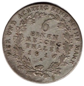 Preußen 1/6 Reichstaler Silber 1816 A Friedrich Wilhelm III.
