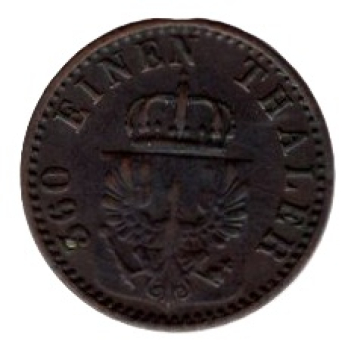 Prussia 1 Pfennig 1869 A Wilhelm I.