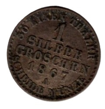 Prussia 1 silver groschen 1867 Wilhelm I.