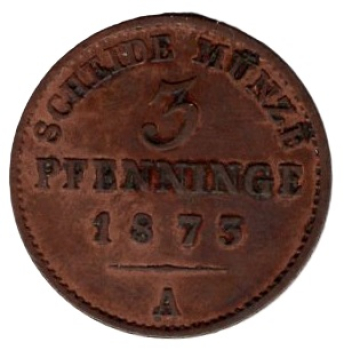 Prussia 3 Pfennig 1873 A Wilhelm I.