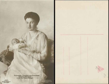 Prussia Princess Joachim with son Prince Karl Franz Joseph No. 7829 * ca. 1916