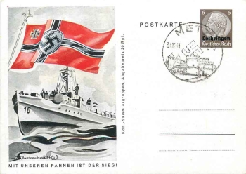 With our flags, the victory in Strassburg is private postal stationery, Alsace, o 1941