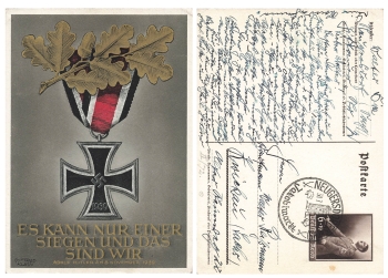 Propaganda artist card Gottfried Klein EK 1939 private postal stationery o July 30, 1940