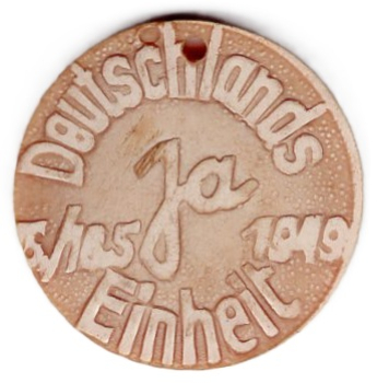 Propaganda Plaste Medaille Deutschlands Einheit Ja 1949 Volkskongress