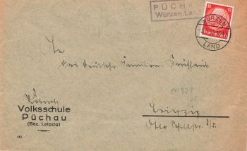 04828 Puchau Wurzen Land Country postmark o May 3, 1933 on envelope