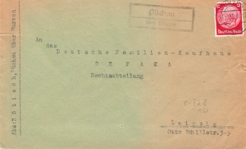 04828 Puchau country postmark o October 20, 1933 on envelope
