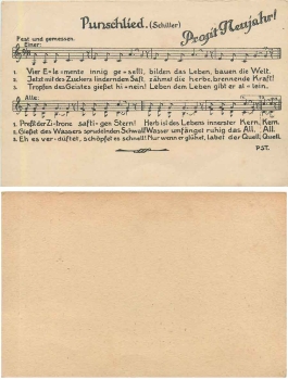 Friedrich Schiller "Punschlied" Prosit Neujahr um 1920
