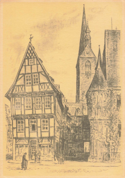 06484 Quedlinburg Hoken Künstlerkarte K. Hedlof * um 1940
