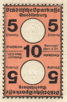 Quedlinburg Parkasse Notgeldschein um 1920