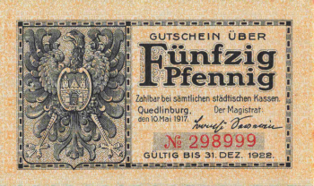 Quedlinburg Notgeldschein 1922