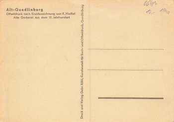 Quedlinburg alte Gerberei Kuenstlerkarte K. Hedlof um 1940