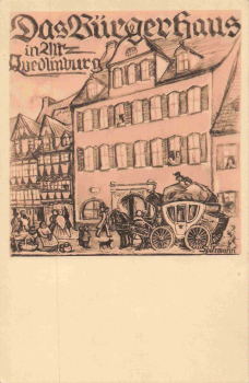 Quedlinburg Das Bürgerhaus Künstlerkarte Spitzmann * um 1920