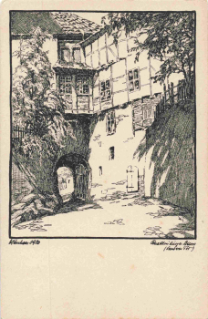 Quedlinburg Schloss unteres Tor Künstlerkarte * 1920