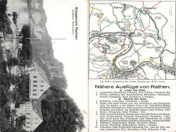 01824 Rathen, Gasthof Erbgericht, Saxon Switzerland, folding map * circa 1920