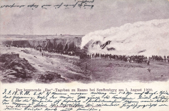 01968 Rauno Grube Ilse Senftenberg Tagebaubrand am 5.8.1900