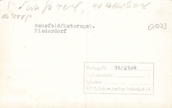 01773 Rehefeld Erzgebirge Niederdorf Druckvorlage * um 1950