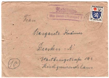 88138 Rehlings via Lindau (Lake Constance) 1 country postmark o 14.6.1946