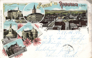 Reichenbach Eulengebirge Silesia Dzierżoniów Litho o1898