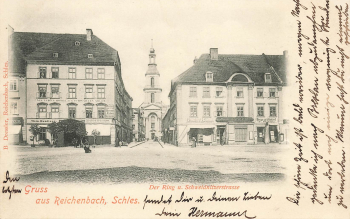 Reichenbach Eulengebirge Schweidnitzerstrasse Schlesien Dzierżoniów o 1899